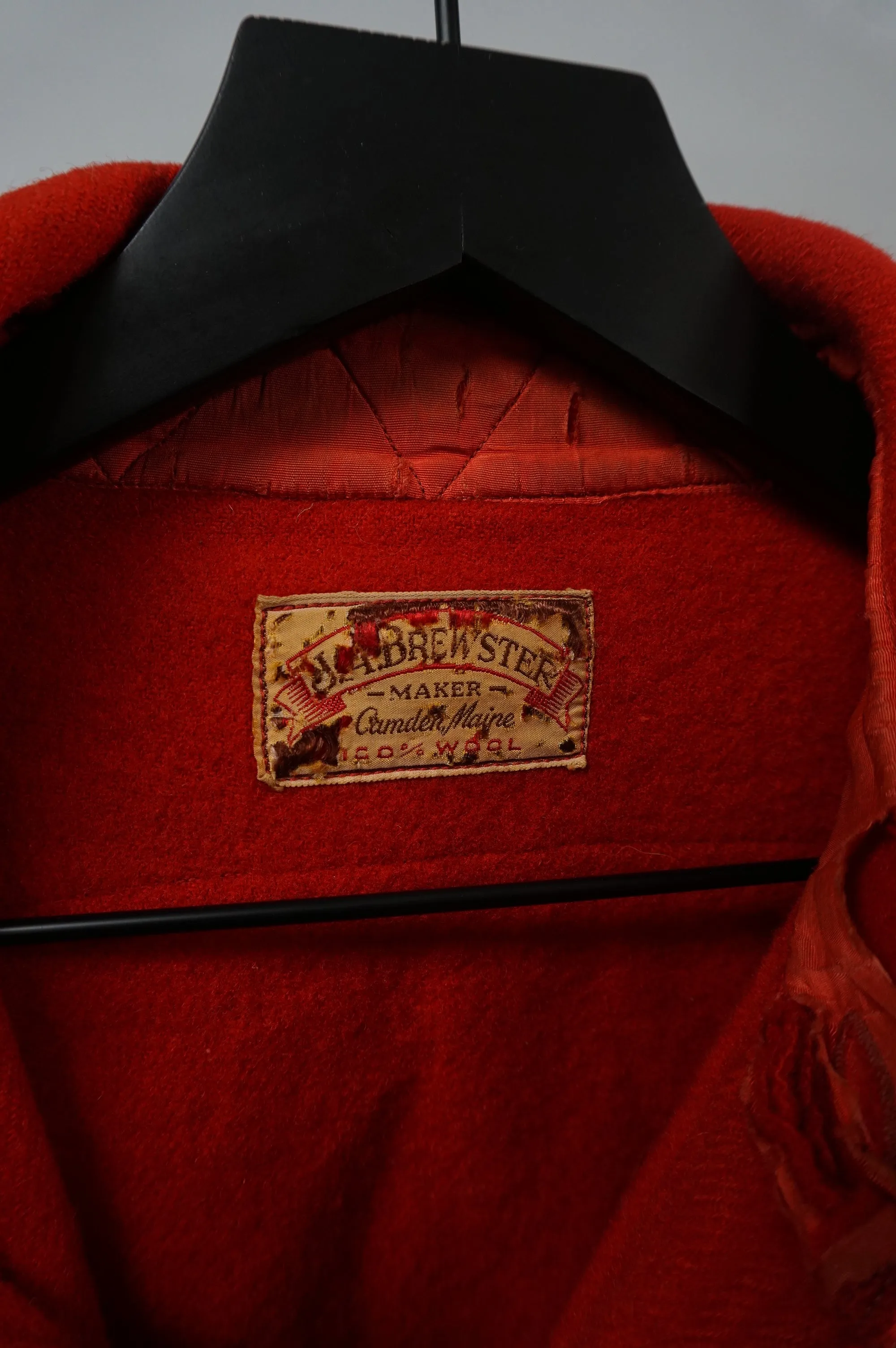 (XXL) 1930s Red Wool Shacket